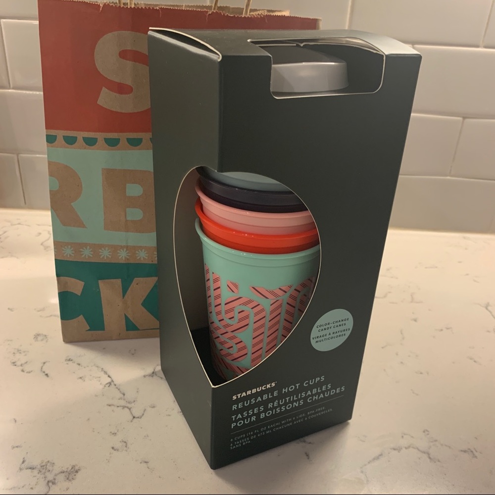 🎄☕️ Starbucks Color Changing Hot Cups Set of 6